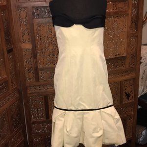 NWT Carolina Herrera White & Black Strapless Dress